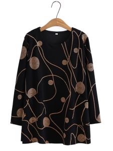 Special Body Fat Mom Spring and Autumn Clothing Long Sleeves T-shirt Middle-Aged and Elderly Women Loose Plus Size Tops Middle-Aged 110.00kg Mother-in-Law Small Shirt