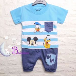 BAJU BAYI LAKI LAKI SETELAN ANAK COWO LUCU STELAN COWOK 6 12 BULAN KEREN TRENDY KEKINIAN BOBOBAM M1CK3Y