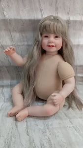 Búp Bê Gòn Mềm Mắt Tít 4 Răng 55 cm 22 inch Mẫu Vynil Reborn Baby Doll