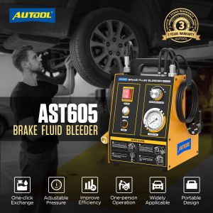 AUTOOL AST605 Automotive Brake Fluid Bleeder Four Pumps Brake Oil Exchanger Tool Car Fast Brake Fluid Extractor Oil Pump Brake Oil Changer Machine With 1.2L Recycle Bottle Brake Bleeder Fluid Pump Kit
