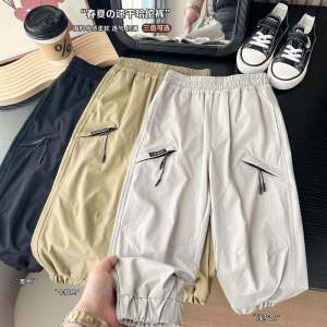 Spring Summer New Kids Mosquito Proof Loose Fit Breathable Lightweight Cool Feeling Long Pants Casual Style Children Workwear