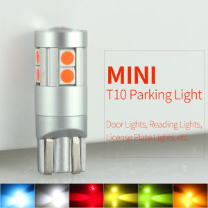 (Pack for 2)Super Bright T10 W5W 168 194 501 LED Parking Light License Plate Lamp Side Wide Light Bulb for Car and Motocycle and Truck 12-24V (White/Amber/Ice Blue/Gold/Lime Green/Red）