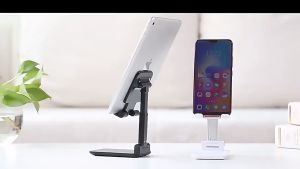 BATHI Dudukan HP Tablet Plastik ABS Kuat Lipat Portable Hitam 620