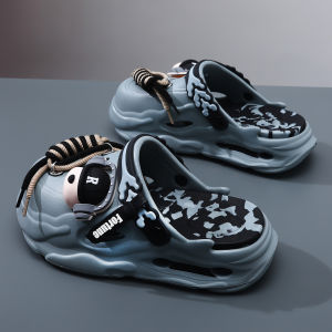 Mens Summer Trendy Thick Bottom Anti-Slip Slippers Beach Sandals Comfortable Breathable EVA Slip-On Shoes for Youth