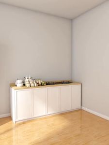 Trolley Cart Organizer 3-Tier Plastic Utility Cart with Handle Wheels and 3 Hanging Baskets