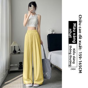 XIANYIJIAO | Quần Dài Mỏng Đùi Cao Form Rộng Mùa Hè