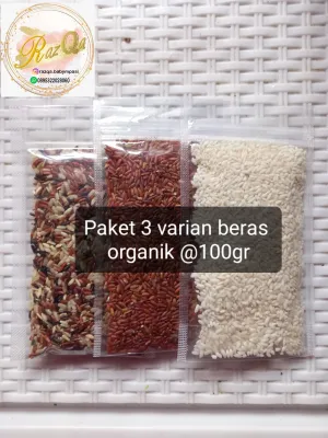 Lingkar Organik Beras Merah Menthik Susu Mix Merah Coklat Hitam beras organik beras diet beras mpasi 100gr
