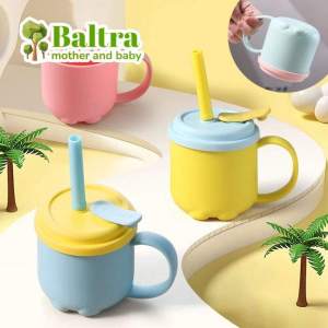 Baltra Baby 200ml Water Bottle For Kids Water Sippy Cup With Silicone Straw Leakproof