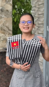 Khăn rằn Bìa Đen khổ 60x165cm - Khăn rằn thêu cờ VN ý nghĩa dùng làm quà tặng hoặc khăn choàng