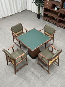 New Chinese Style Black Walnut Wood Mahjong Table Combination Simple Modern Real Wood Leisure Card Game Table Home Furniture