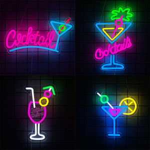 Cocktail Series Neon Sign For Wall DecorLed Neon Light For Bar DecorPartyCocktails BarNight ClubMan Cave DecorUSB Powered