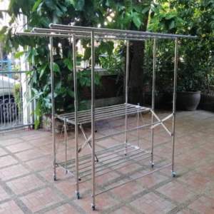 ราวตากผ้าพับเก็บได้ปรับระดับได้วัสดุเป็นสแตนเลสขนใหญ่