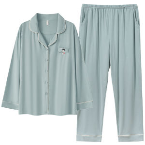 Miiow | Couple Sleepwear Modal Thin Long Sleeve Long Pants Home Clothes Set New Spring Summer Autumn Cat Person MiiOW Youth Casual Comfortable Pajamas