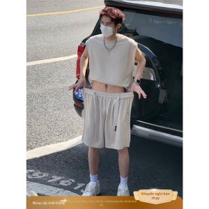 Bộ Áo Thun Không Tay và Quần Short Phong Cách Mỹ cho Nam