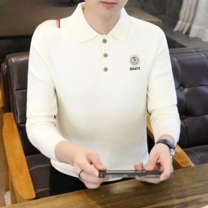 HENGYUANXIANG | Hengyuanxiang Mens Knitted Long Sleeve Sweater Casual Embroidery Autumn Winter Fashion City Style Inner Wear Polo Shirt