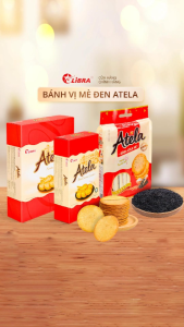 Bánh Cracker Atela vị Mè đen Giòn - Bánh kẹo Libra