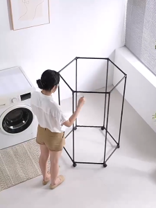 FurFi Rotary Clothes Drying Rack | Mobile Corner Garment Rack | Floor-Standing Multi-Direction Hanger | Bedroom Multi-Functional Clothing Organizer