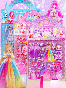 Princess Dress-up Show Double Layer 3d Bubble สติกเกอร์เด็กผู้หญิง เด็กทารก Self-adhesive การ์ตูน สติกเกอร์ของเล่น