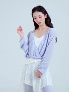 daydance | Women Girls Modern Dance Tops Classical Ballet Tops Yoga Bamboo Silk Shirts Long Sleeve Gauze Shirt Teen Reversible Style Tops
