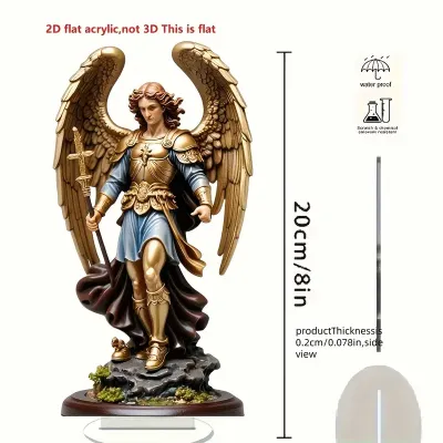 1PCS Angel Michael Desktop Decoration Statue Guardian Angel Holding Sword Religious Home and Office DecorationClassical Decora