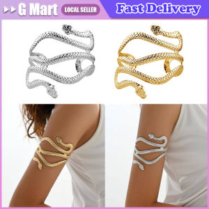 Cool Hip Hop Punk Women Bangle Adjustable Twining Snake Arm Bracelet Snake Armlet Armband Golden Silver Color Ladies Bangle