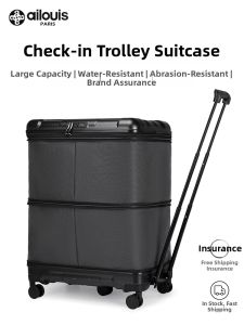 ailouis | Expandable Foldable Telescoping Durable Large Capacity Travel Suitcase