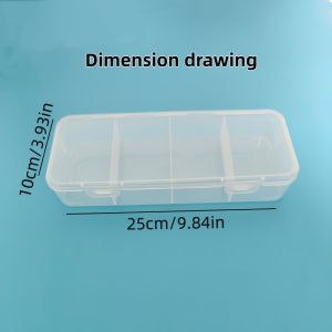 1 PCS Four Grid Transparent Compartment Storage Box Jewelry Hair Accessories Hair Clip Desktop Neat Dust-Proof Storage Box