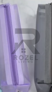 ROZEL Kotak Pensil Nylon Transparan / Tempat Stationery Jaring Resleting Estetik Banyak Warna / Tempat Pena Pensil Korea Pouch Serbaguna / Pouch Stationery Simple Lucu / Tas Kosmestik / Tas Penyimpanan