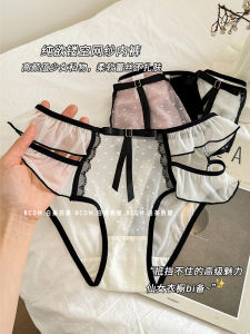 Pure Cotton Lace Underwear Comfortable Skin-friendly Mid-waist Triangle Pants Breathable Nylon Fabric Sweet Girl Briefs