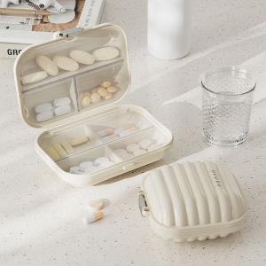 Portable Mini Pill Box Outdoor Travel Pocket-sized Compartmentalized Pill Storage Box with Sealed Moisture-proof Design