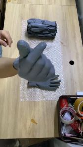 Combo 12 đôi găng tay bảo hộ lao động màu xám bao tay phủ cao su nhám chống trượt chống nước găng tay chống đâm thủng CHÍNH HÃNG