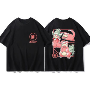 Pokémon Animation Derivatives Short Sleeve T-Shirt Gengar Psyduck Mewtwo Printed Mens Boys and Girls Summer New Fashion Top