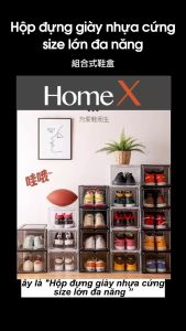 Hộp Đựng Giày Nhựa Cứng Cao Cấp Size Lớn Hộp Để Giày Cửa Nam Châm Lắp Ráp Tiện Lợi Loại Xịn HomeX