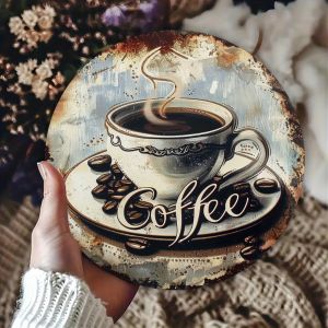 Vintage Coffee Time Retro Metal Sign 8 Inch Square Aluminum Wall Art for Cafe Restaurant Home Indoor Outdoor Decor