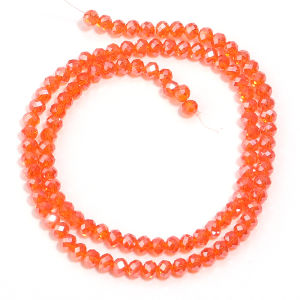 3/4/6/8/10 มม.สีส้มสีแดงออสเตรียคริสตัลแก้วลูกปัดหลวม Spacer ลูกปัดสําหรับเครื่องประดับ DIY ทําสร้อยข้อมือสร้อยคอ