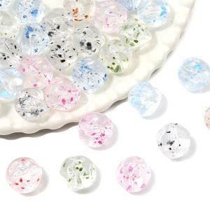 ลูกปัดทรงรีเว้า16มม. 10ชิ้น/ถุงอะคริลิคใสดอกซากุระแห้งสำหรับสร้อยคอเครื่องประดับงานประดิษฐ์ทำมือแบบ DIY