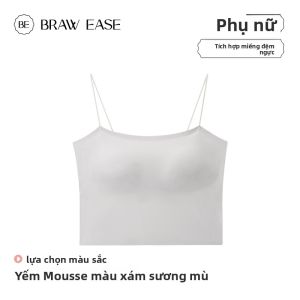 Áo ba lỗ nữ BE bằng băng màu trắng có đệm ngực đơn giản - mùa hè