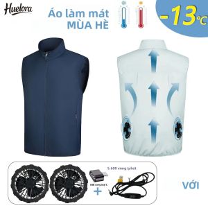 Nam Làm Mát Mùa Hè Áo USB Quạt Áo Không Tay Điều Hòa Không Khí Làm Lạnh Câu Cá Áo Vest Cho Nhiệt Độ Cao