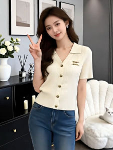 Shalldoer | Trendy Slim Fit Short Sleeve Knit Top