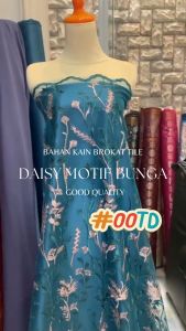 1/2 Meter Bahan Kain Brokat Motif Bunga Mewah Daisy Series