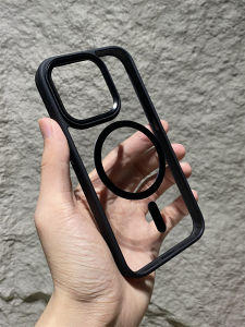 เคสโทรศัพท์แบบดูดซับแม่เหล็กแบบโปร่งใสสำหรับ Apple 15Promax แบบใหม่ ปกป้องได้ดี ดีไซน์เรียบง่าย ด้านหลังเป็นสีเทาไททาเนียม