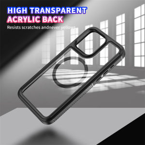 Luxury Shockproof Transparent magnetic Phone Case For iPhone 16 Pro Max 15 14 13 12 11 Pro Max Plus High Quality Clear Cover Wireless Charging Magsafe Protective Casing