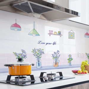 Kitchen Oil-Proof Stickers Paper Cabinet for Cooktop Use Tile Transparent Wallpaper Self-Adhesive High Temperature Resistance Waterproof Anti-Fouling Restaurant Wall Wallpaper