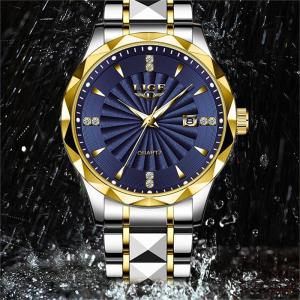 LIGE Fashion and Casual 100% Original Watches Men and Woman Calendar Waterproof and Luminous Quartz Watch + Box