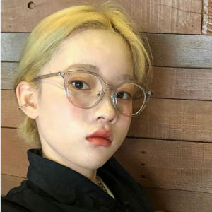 Korean Style round Face Womens Glasses Frame Ultra Light Anti Blue Light Transparent Grey for Myopia Students Optical Glasses