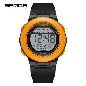 Sanda | SANDA new 6383 multifunctional color light watch for high school students sports mens and womens electronic watches 2026