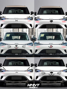 Miếng Dán Biểu Cảm Hoạt Hình Dễ Thương Cho Smart Car Face Front Huyệt Moustache Modification Accessories Tấm Dán Thân Xe