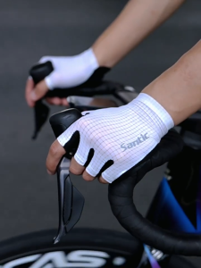 Santic Cycling Gloves Men Women Breathable Shockproof Sports Road MTB Bike Half Finger Gloves