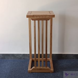 New Chinese Style Wooden Horse Hoof Shelf Multi-Functional Indoor Decorative Storage Rack for Living Room and Balcony