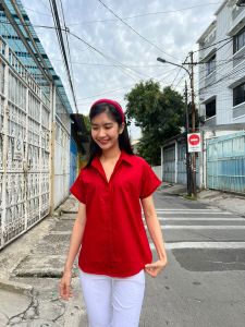 KEMEJA NATAL CNY IMLEK MERAH HIJAU BOTOL OVERSIZED KATUN POPLIN POLOS LENGAN PENDEK